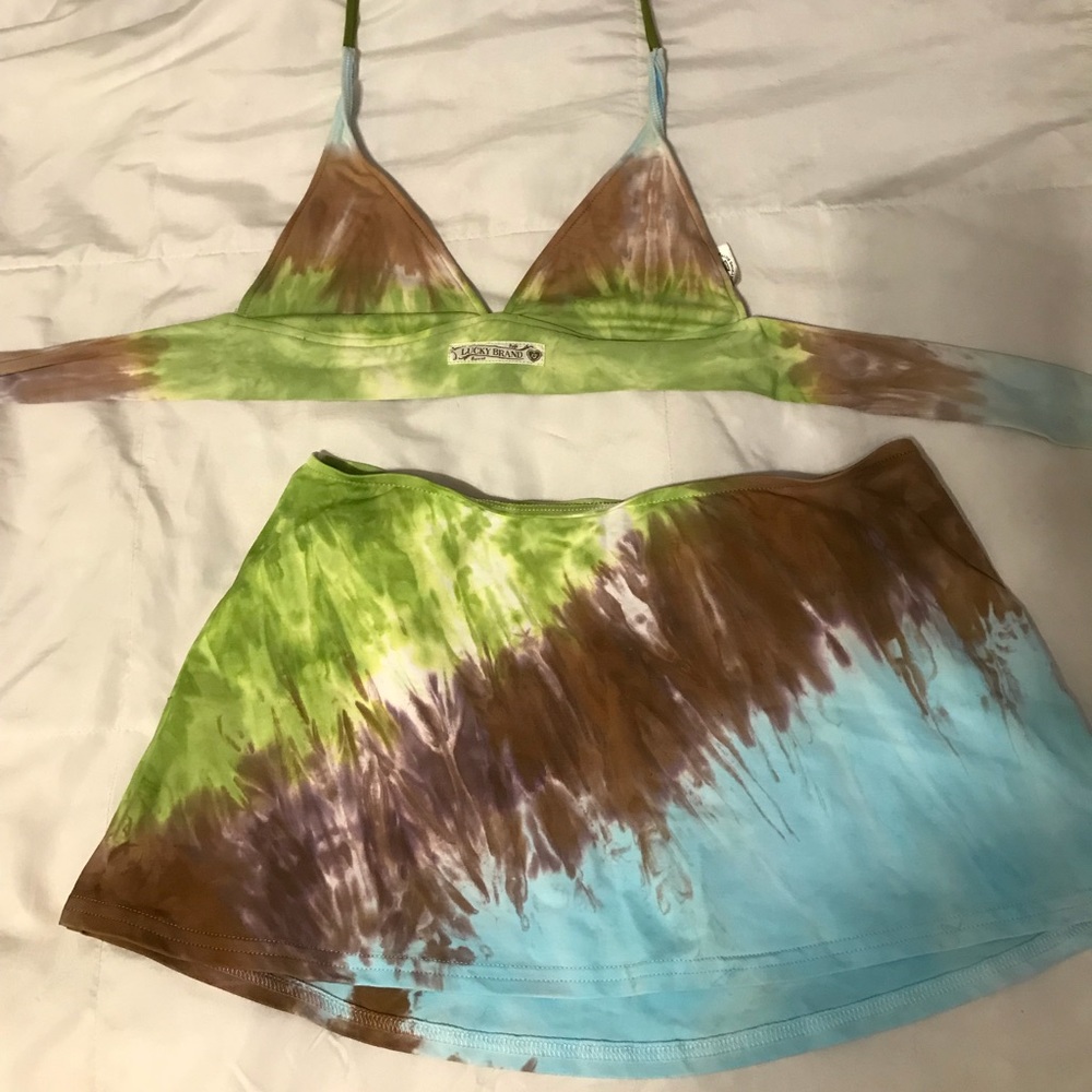 Lucky brand bikini top, and cover up bottoms